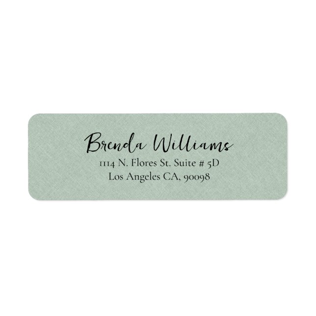 Minimalistic Green Linen Texture White Script  (Front)