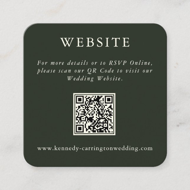Minimalistic Green QR Code  Website Enclosure (Front)