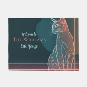 Minimalistic Hairless Cat Housewarming Gift Doormat