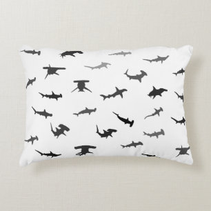 Minimalistic Hammerhead Shark Hammerhead Pattern Decorative Cushion
