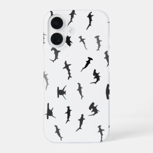 Minimalistic Hammerhead Shark Hammerhead Pattern iPhone 16 Case