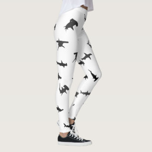 Minimalistic Hammerhead Shark Hammerhead Pattern Leggings