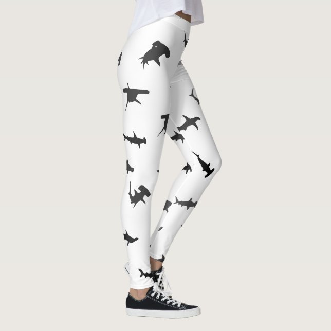 Minimalistic Hammerhead Shark Hammerhead Pattern Leggings (Right)