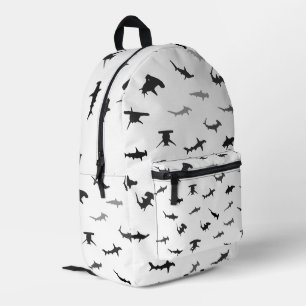 Minimalistic Hammerhead Shark Hammerhead Pattern Printed Backpack