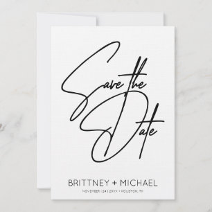 Minimalistic Hand Lettered Save The Date