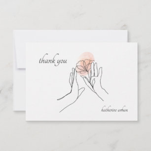 Minimalistic Hands Flat Thank You Card
