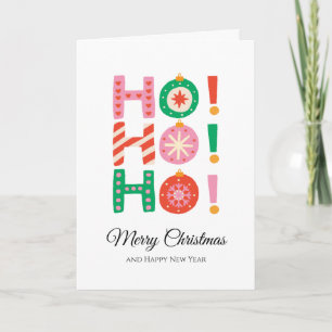 Minimalistic Ho Ho Ho Merry Christmas & New Year Card