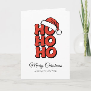 Minimalistic Ho Ho Ho Red Merry Christmas Card