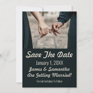 Minimalistic Holding Hands Photo Save The Date