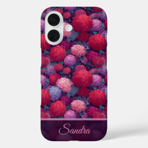Minimalistic Holiday Gift Hydrangeas Name iPhone 16 Case