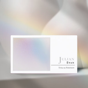Minimalistic Holographic White Aura Business Card