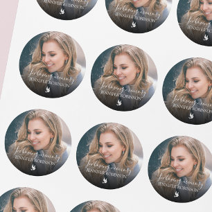 Minimalistic In Loving Memory Photo Classic Round Sticker