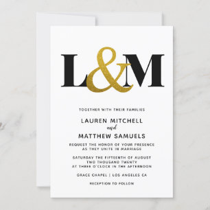 Minimalistic Initial Wedding Invitation