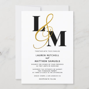 Minimalistic Initial Wedding Invitation