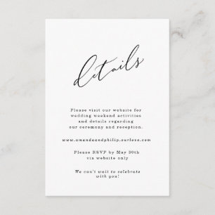 Minimalistic Invitation Suite Details Card