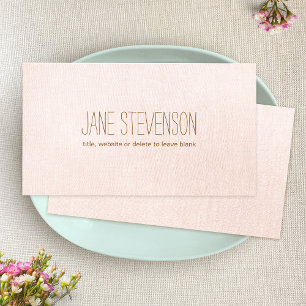 Minimalistic is Sweet Light Pink Linen Look Business Card