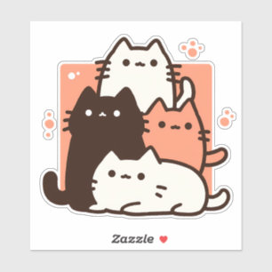 Minimalistic Kawaii Chibi Cats