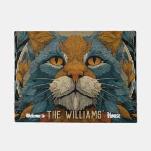 Minimalistic Kittens Cat Mum Dad Home Outdoor Mat