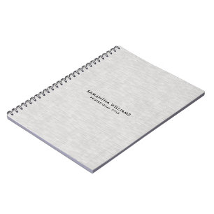 Minimalistic Light Grey Linen Texture Notebook