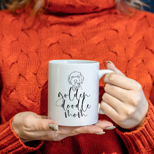 Minimalistic Line Art Golden Doodle Mum Coffee Mug