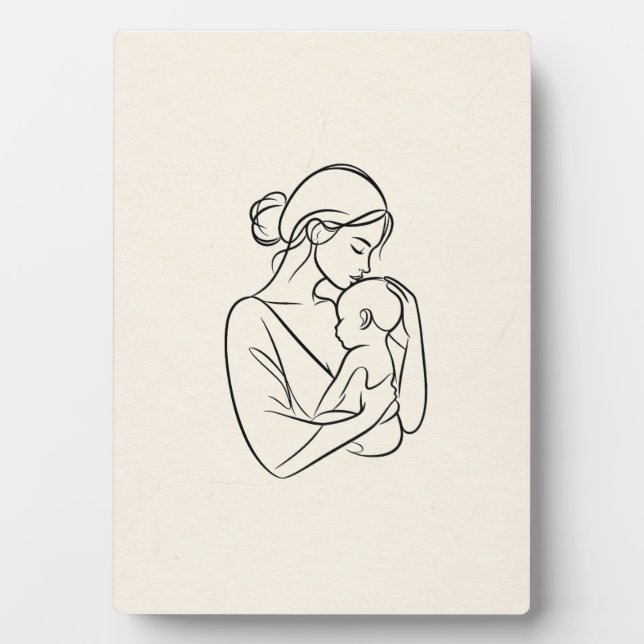 Minimalistic Line Art Tabletop Plaque with Easel (Front)