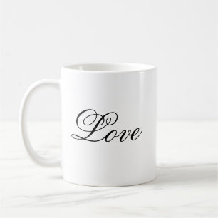 Minimalistic Love Text Mug   Love Cup   Love