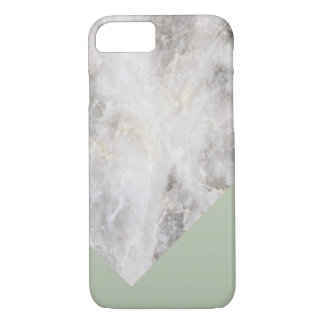 Minimalistic Marble w\ Colour Block Olive Green iPhone 8/7 Case