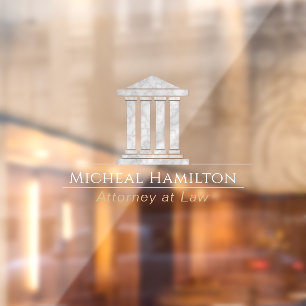 Minimalistic Marbled Courthouse Window Cling
