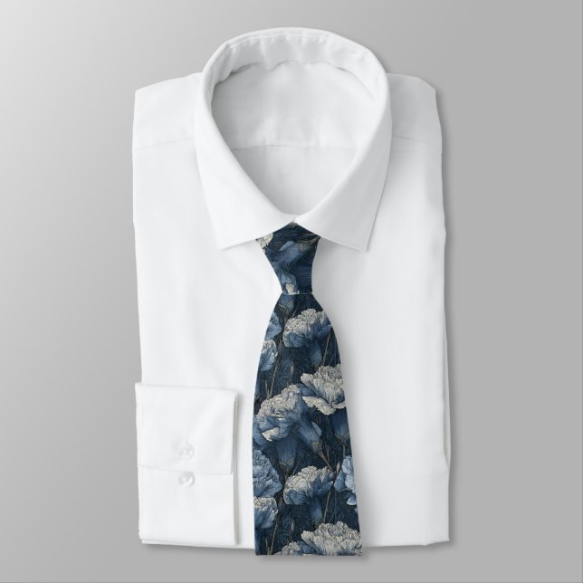 Minimalistic Mens Fashion Carnation Flower Tie (Tied)