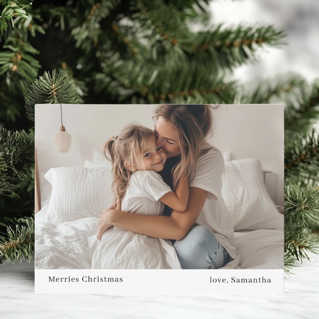 Minimalistic Merries Christmas and Photo Christmas Postcard (Creator Uploaded)