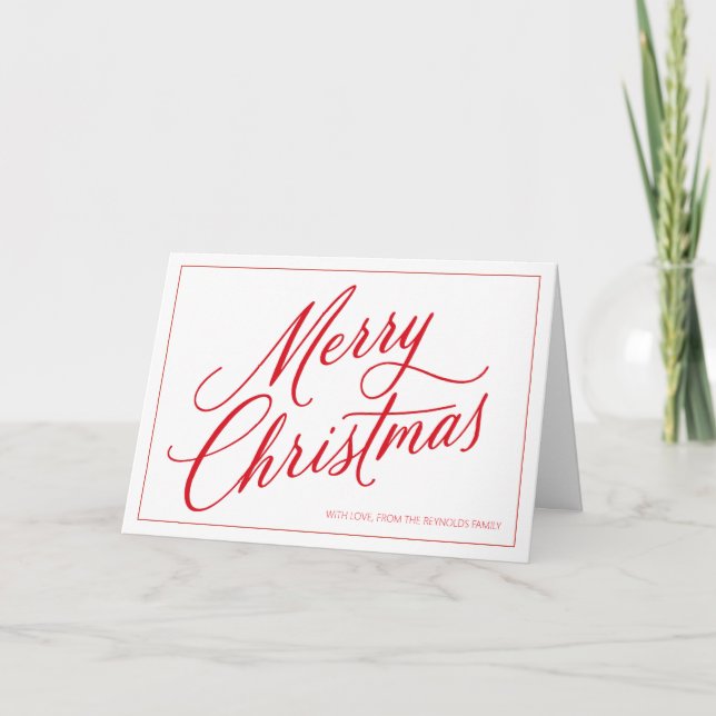 Minimalistic Merry Christmas Greeting Card (Front)