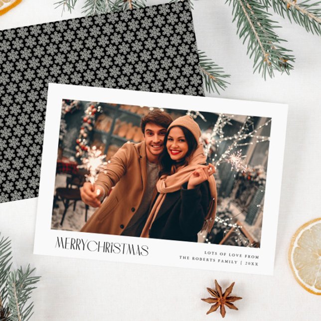 minimalistic merry christmas photo greeting card (Creator Uploaded)