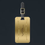 Minimalistic metallic gold background luggage tag<br><div class="desc">Image of metallic gold background accented with a shiny gold stripe</div>