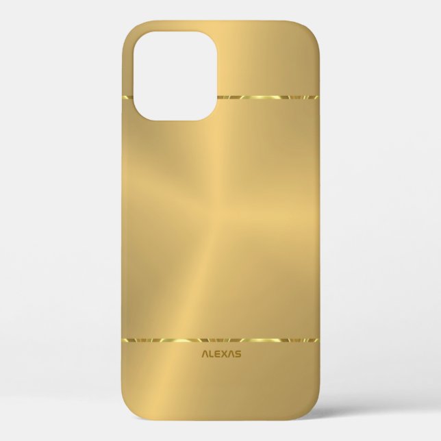 Minimalistic metallic gold background Shiny Stripe Case-Mate iPhone Case (Back)