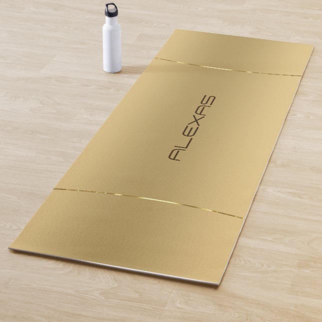 Minimalistic metallic gold background yoga mat (In Situ)