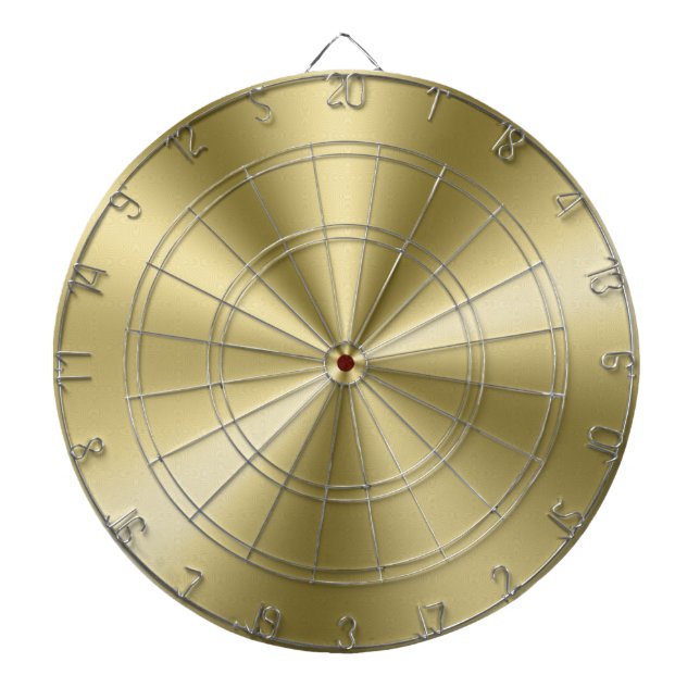 Minimalistic Metallic Shiny Gold Texture Dartboard (Front)