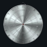 Minimalistic Metallic Silver Texture Dartboard<br><div class="desc">Elegant metallic silver texture brushed steel look.
Minimalistic simple modern,  slick design.</div>