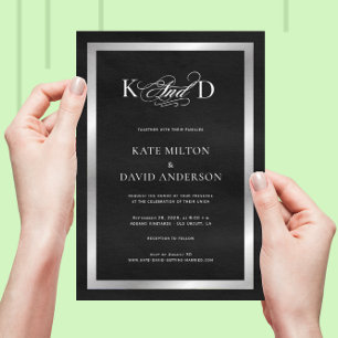 Minimalistic Modern Black-and-White Wedding Invitation