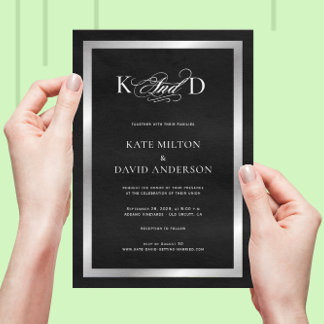 Minimalistic Modern Black-and-White Wedding Invitation