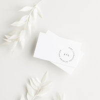 Minimalistic Modern Black White Circle Monogram