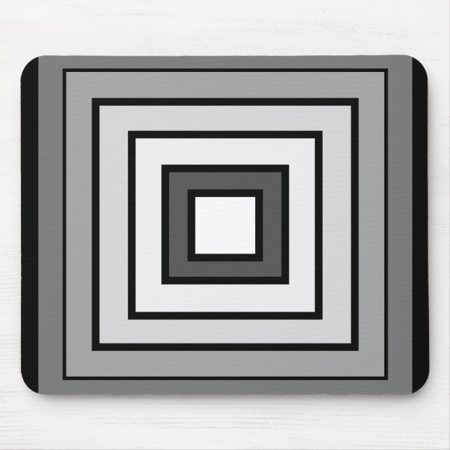 Minimalistic modern black-white-grey carpet mouse mat (Front)