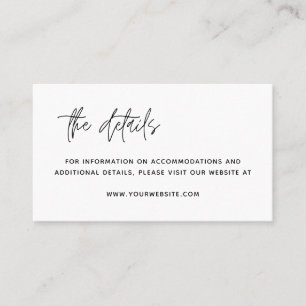 Minimalistic Modern black & white Wedding Details  Place Card