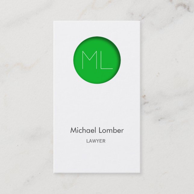 Minimalistic modern Business Card green circle (Front)