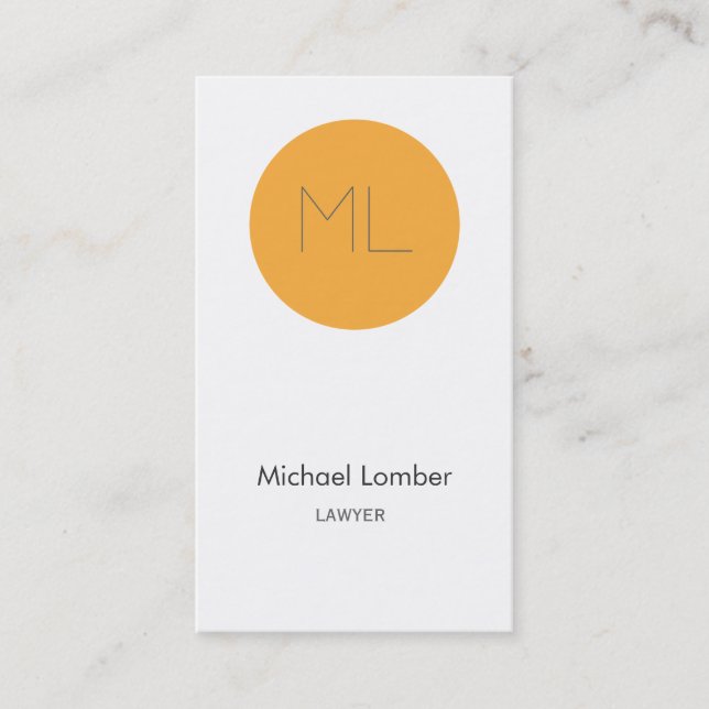 Minimalistic modern Business Card orange circle (Front)