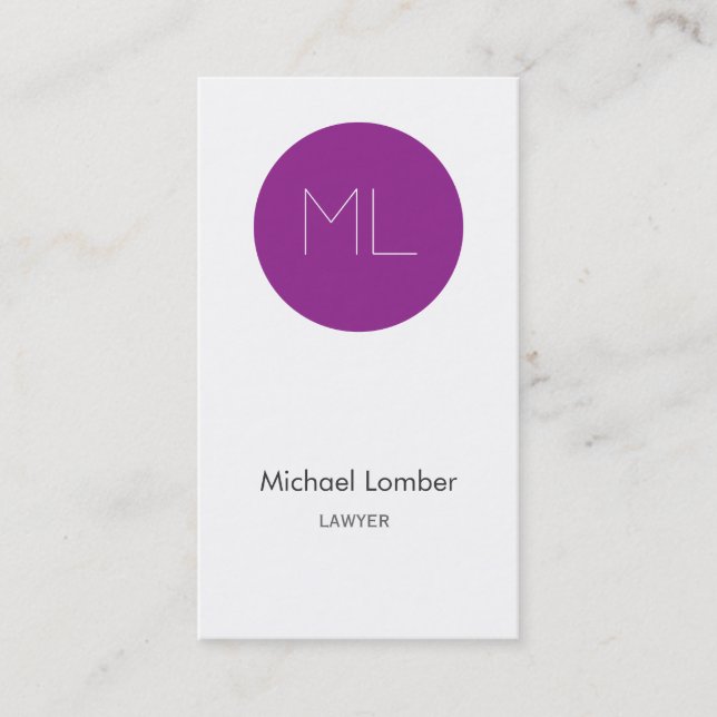 Minimalistic modern Business Card purple circle (Front)