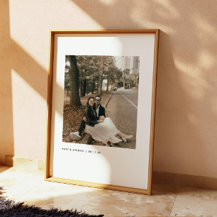 Minimalistic Modern Couple Photo Custom Names Poster