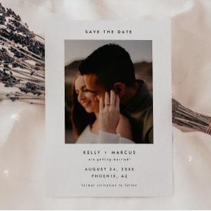 Minimalistic & Modern Custom 2-Photo Wedding Save The Date