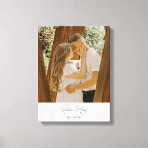 Minimalistic Modern Custom Couple Photo Canvas Print