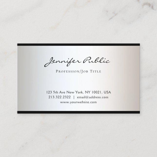 Minimalistic Modern Design Elegant Sleek Glamour Business Card (Front)