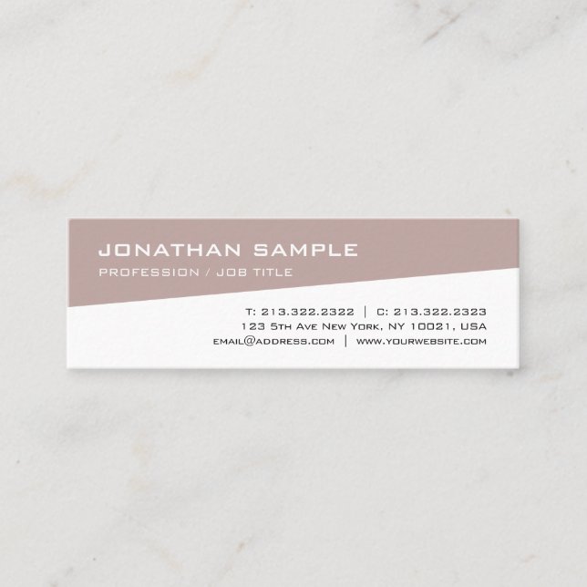 Minimalistic Modern Elegant Design Trendy Plain Mini Business Card (Front)